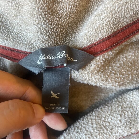 Eddie Bauer Men's Brown Snap Fleece Pullover Sweater Size Large Outdoors - Picture 7 of 9